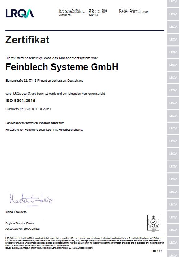 DIN ISO 9001:2015